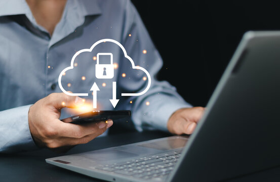 Cloud storage and security technology for mobile data protection, encrypted backup, and online access, ensuring secure remote file storage, cybersecurity