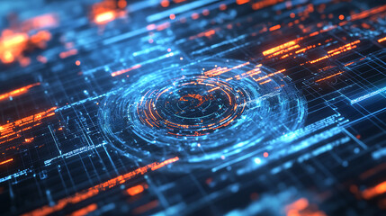 A high tech AI powered disaster response system analyzing weather data and deploying resources to mitigate the impact of natural disasters, Emergency management style, photo of