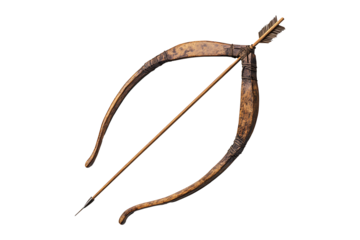 Bow and arrow isolated on transparent background

