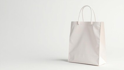 Single white cotton shopping bag isolated on white , delivery, store
