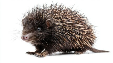 Porcupine isolated on white background