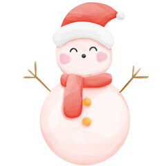 a cute snowman , Christmas element clipart for festival decoration