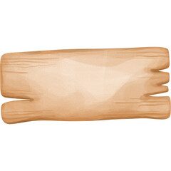 hand painting of wooden sign, water color png clipart, board for writing.