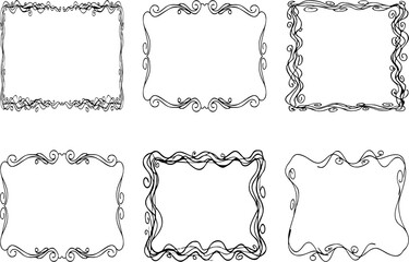Minimalist ornate borders, dividers and frames. Decoration for packaging branding and invitations. Multipurpose frames.
