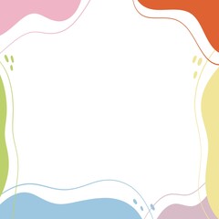 colorful curve template, rainbow line wave frame, paper decoration for card and presentation background.