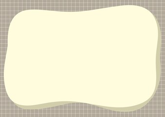 brown plaid with yellow curve background, frame card template, A4 size 