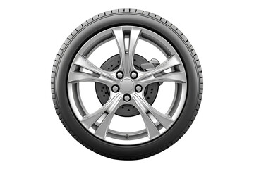 Car vehicle wheel isolated on transparent background
