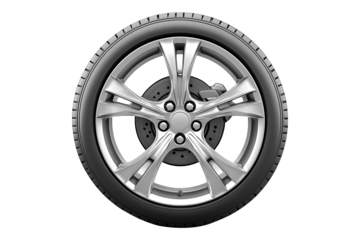 Car vehicle wheel isolated on transparent background
