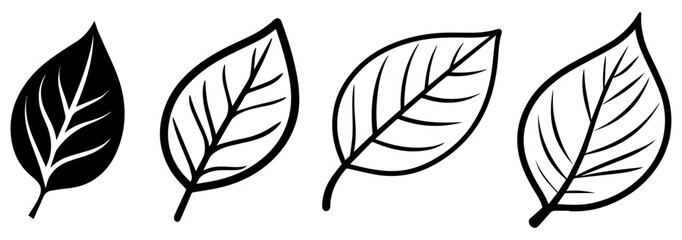 Leaf Silhouette Vector Set, Black Isolated Nature Elements for Design