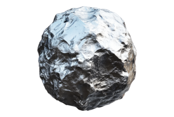 Metallic Rock Surface with Irregular Shape and Reflective Texture