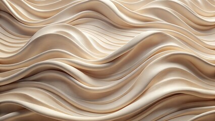 Obraz premium Abstract Beige Undulating Waves A Textured Background of Smooth, Curving Lines and Subtle Shadows