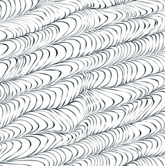 Line texture with wavy shapes or bulging arcs with thin and deep seams.