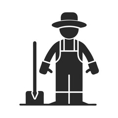 Man gardener icon silhouette vector illustration