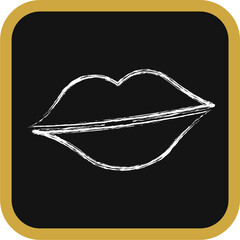 Icon lips. St. Patrick's Day celebration elements. Icons in chalk style. Good for prints, posters, logo, party decoration, greeting card, etc.