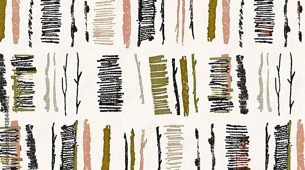Poster abstract pattern featuring repeating vertical geometric shapes on a background