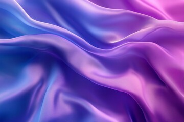 Obraz premium Fluid, vibrant silk drapes in a gradient of blue and purple hues
