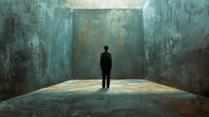 Solitude and Confinement: A Figure in a Room