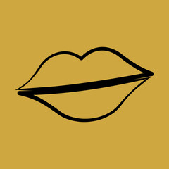 Icon lips. St. Patrick's Day celebration elements. Icons in hand drawn style. Good for prints, posters, logo, party decoration, greeting card, etc.