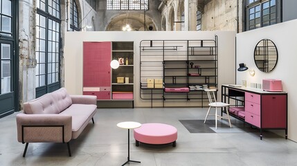Contemporary interior design showcasing modern furniture and decorative elements