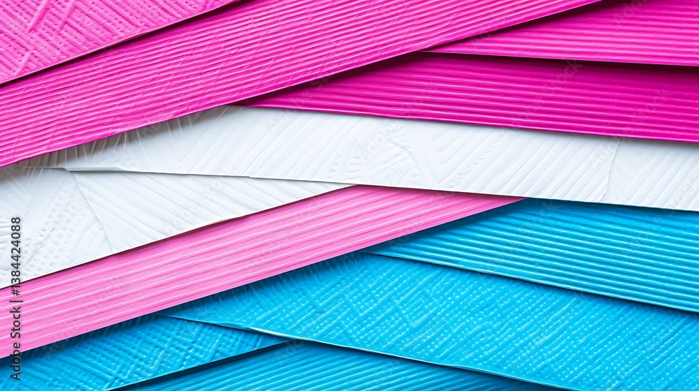 Poster overlapping colorful textured surfaces in an abstract and stylish composition
