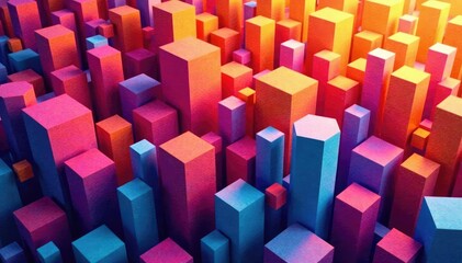 Obraz premium Abstract geometric shapes forming a continuous, vibrant pattern , geometric, tileable, kaleidoscope