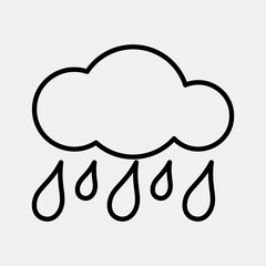 Icon drizzle. Weather elements symbol. Icons in line style. Good for prints, web, smartphone app, posters, infographics, logo, sign, etc.
