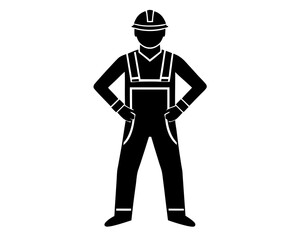 Construction worker silhouette vector illustration