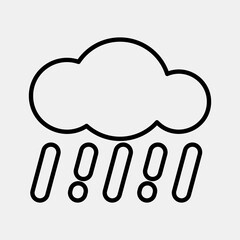 Icon rain. Weather elements symbol. Icons in line style. Good for prints, web, smartphone app, posters, infographics, logo, sign, etc.