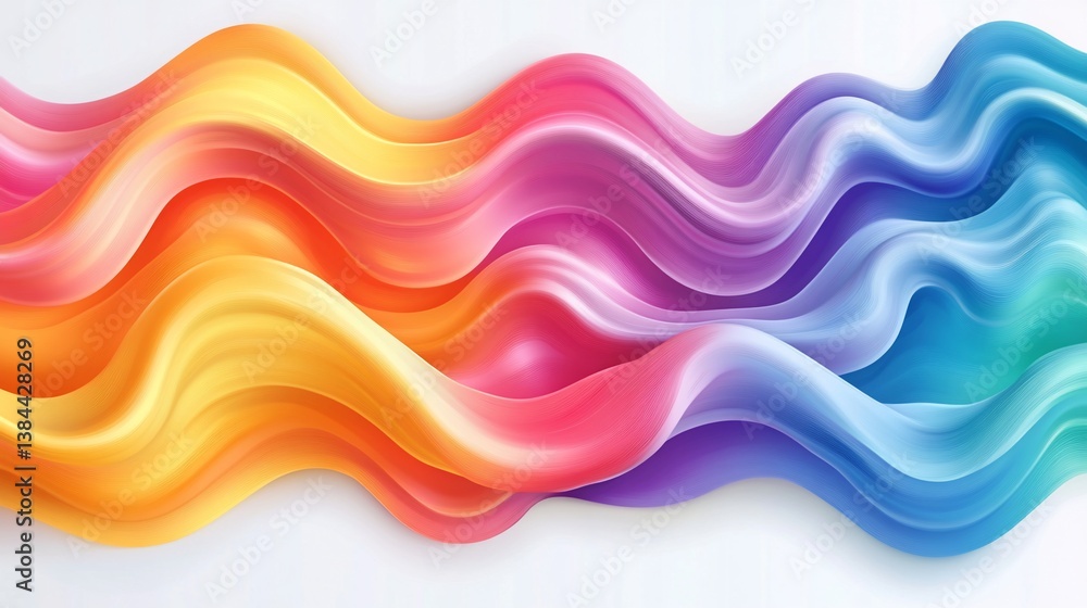 Poster vibrant flowing abstract background with colorful gradient waves