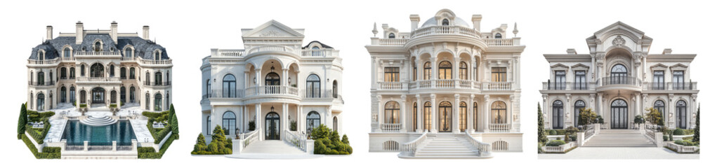 Fototapeta premium Elegant Architectural Designs of Luxury Mansions in Modern Style
