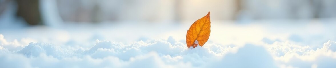 A single leaf falls on a pristine white background, nature, snowflake, serene