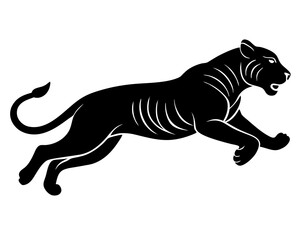 Obraz premium Tiger silhouette vector illustration