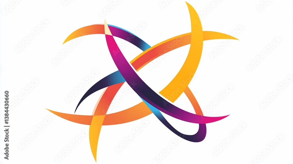 Poster colorful dynamic intersecting arcs design for modern abstract backgrounds