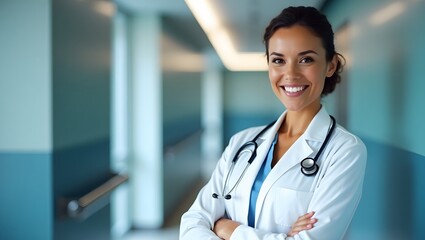female doctor standing in hospital
