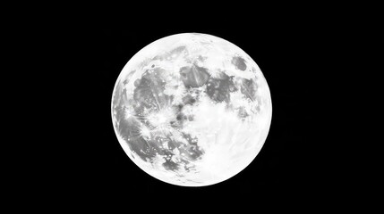 Fototapeta premium Full moon glowing brightly in dark night sky