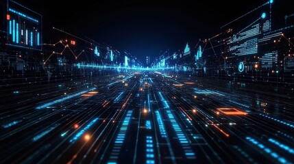 Obraz premium Futuristic data highway