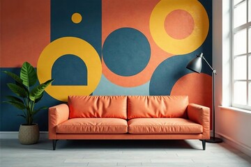 Abstract geometric shapes in muted tones create a sophisticated interior design repeat , seamless pattern, luxury