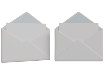 Two open envelopes, side-by-side