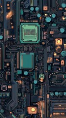 Fototapeta premium A close-up view of a computer circuit board feat