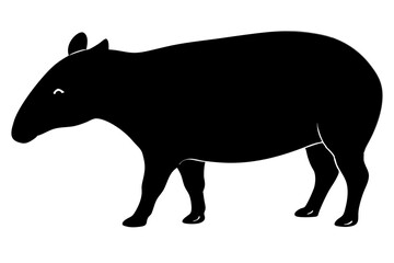 Tapir silhouette vector illustration