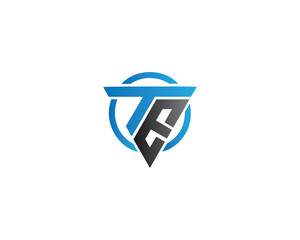 Triangle Letter TE Logo Design Minimalist Modern Vector Template.