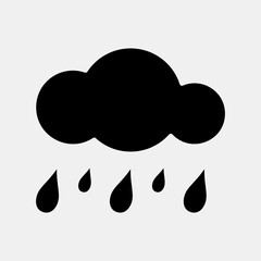 Icon drizzle. Weather elements symbol. Icons in glyph style. Good for prints, web, smartphone app, posters, infographics, logo, sign, etc.