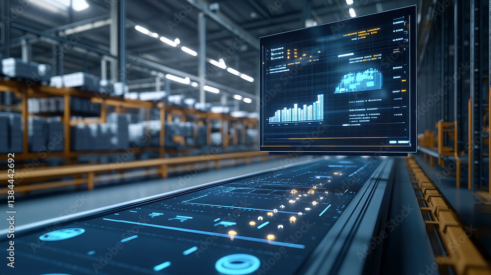 Poster an ai driven supply chain management system optimizing production schedules, reducing delays, and im