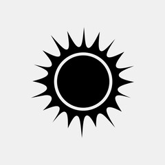 Icon sunny. Weather elements symbol. Icons in glyph style. Good for prints, web, smartphone app, posters, infographics, logo, sign, etc.
