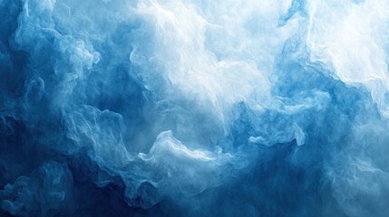 Abstract blue and white smoke clouds in the sky