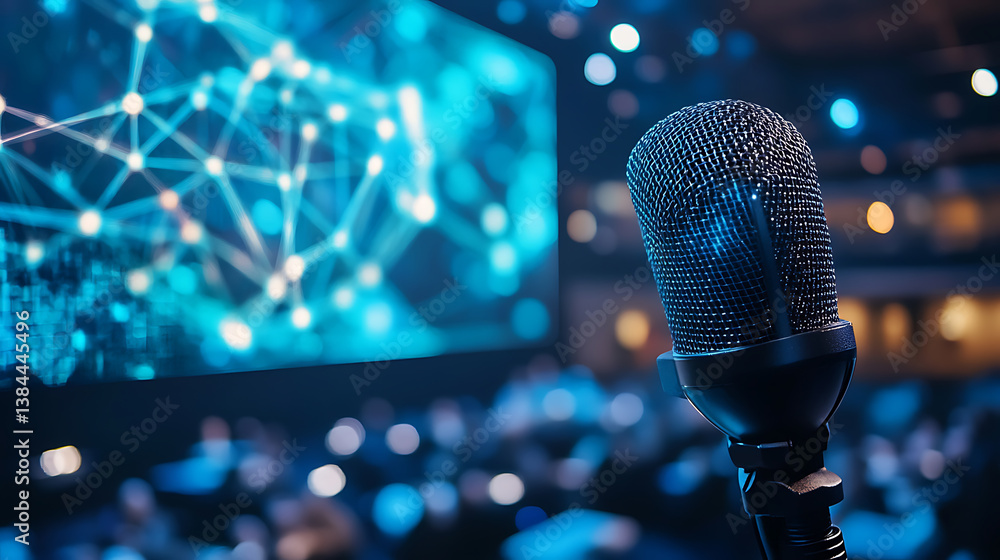Aufkleber an ai driven voice recognition system accurately transcribing and translating speech in real time fo
