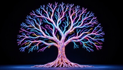 The model of a human brain tree is intricately detailed