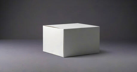 Modern and clean photo box for mockup of your logo and brand name in empty space. Plain white box perfect for versatile uses.