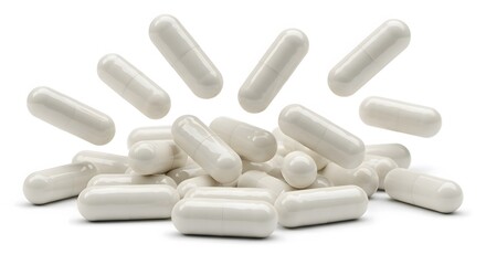 pills on white background
