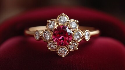 Fototapeta premium Luxurious Ruby Diamond Ring.